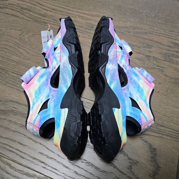 🆕️ Adidas Stella McCartney Hika Outdoor Sandal Bliss Pink Frozen Yellow Tie Dye - Picture 10 of 14
